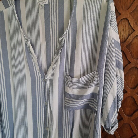 Mud Pie Beach Striped Slouchy Swim Coverup Tunic  - Size M - Picture 4 of 14